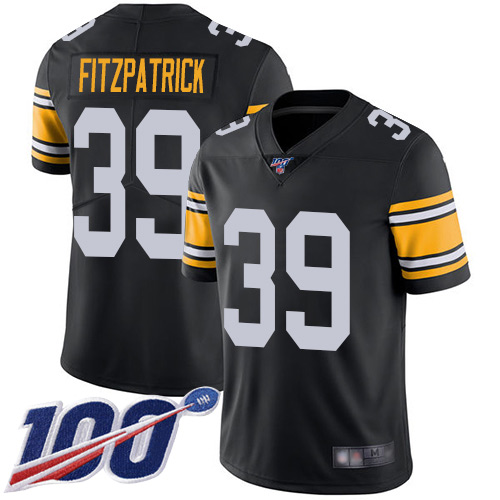 Steelers #39 Minkah Fitzpatrick Black Alternate Men's Stitched Football 100th Season Vapor Limited Jersey