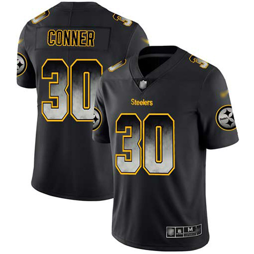 Steelers #30 James Conner Black Men's Stitched Football Vapor Untouchable Limited Smoke Fashion Jersey