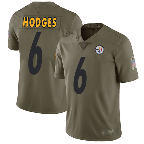 Steelers #6 Devlin Hodges Olive Men's Stitched Football Limited 2017 Salute To Service Jersey