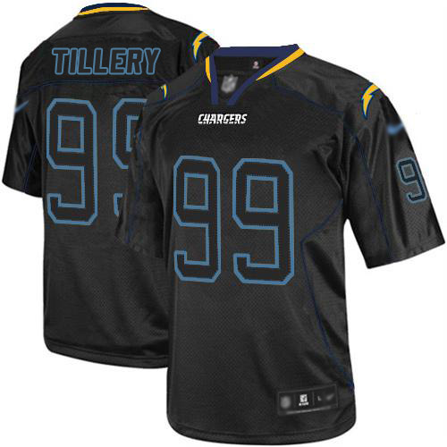 Chargers #99 Jerry Tillery Lights Out Black Men's Stitched Football Elite Jersey