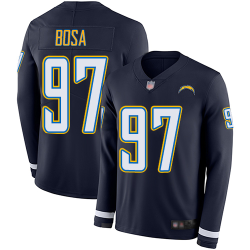 Chargers #97 Joey Bosa Navy Blue Team Color Men's Stitched Football Limited Therma Long Sleeve Jersey