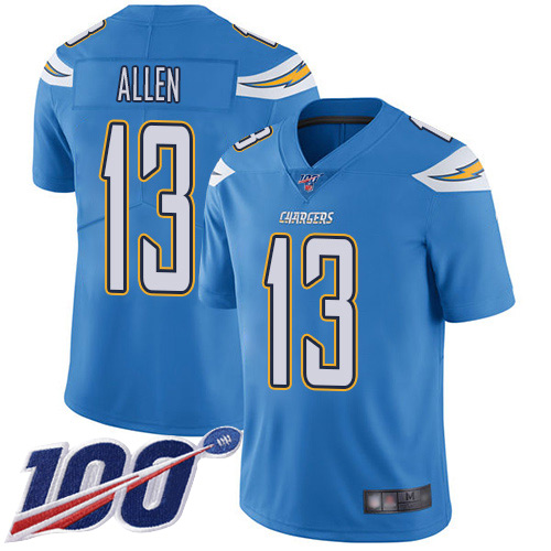 Chargers #13 Keenan Allen Electric Blue Alternate Men's Stitched Football 100th Season Vapor Limited Jersey