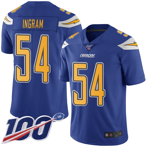 Chargers #54 Melvin Ingram Electric Blue Men's Stitched Football Limited Rush 100th Season Jersey