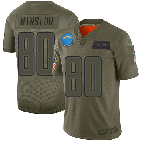 Chargers #80 Kellen Winslow Camo Men's Stitched Football Limited 2019 Salute To Service Jersey