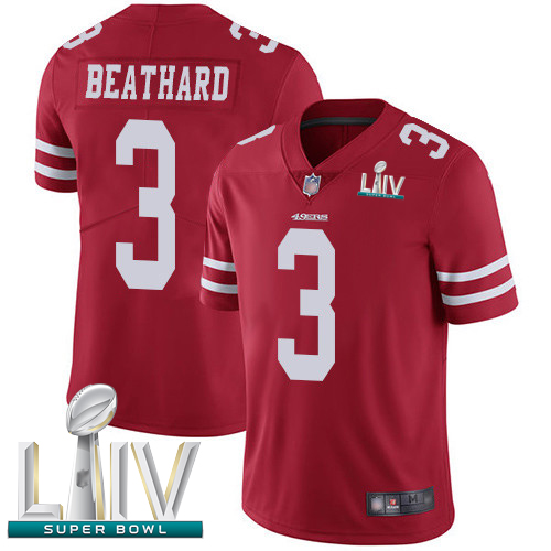 49ers #3 C.J. Beathard Red Team Color Super Bowl LIV Bound Men's Stitched Football Vapor Untouchable Limited Jersey