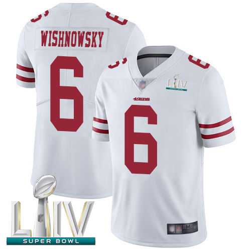 49ers #6 Mitch Wishnowsky White Super Bowl LIV Bound Men's Stitched Football Vapor Untouchable Limited Jersey