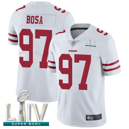 49ers #97 Nick Bosa White Super Bowl LIV Bound Men's Stitched Football Vapor Untouchable Limited Jersey