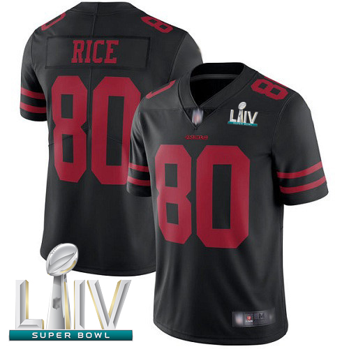 49ers #80 Jerry Rice Black Alternate Super Bowl LIV Bound Men's Stitched Football Vapor Untouchable Limited Jersey