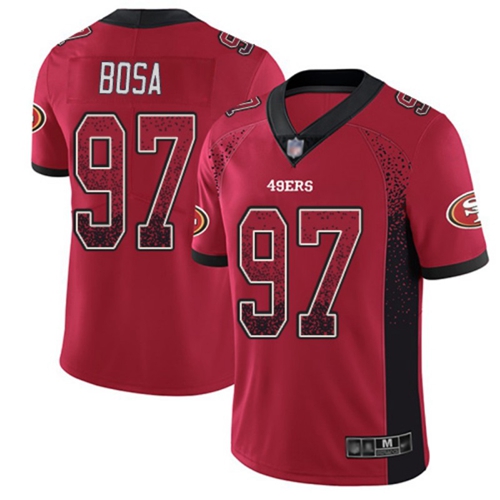 49ers #97 Nick Bosa Red Team Color Men's Stitched Football Limited Rush Drift Fashion Jersey