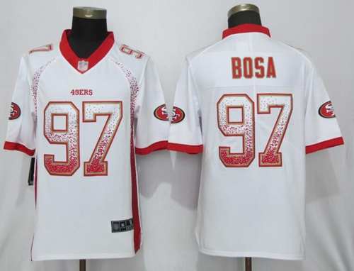 49ers #97 Nick Bosa White Men's Stitched Football Limited Rush Drift Fashion Jersey