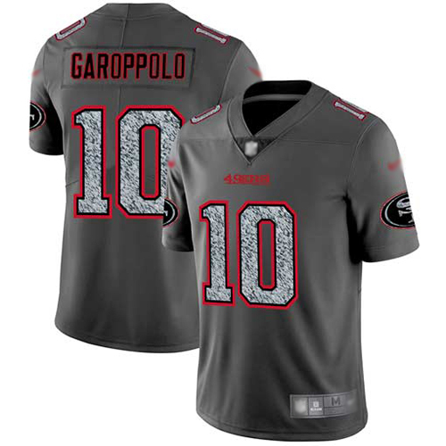 49ers #10 Jimmy Garoppolo Gray Static Men's Stitched Football Vapor Untouchable Limited Jersey