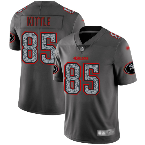 49ers #85 George Kittle Gray Static Men's Stitched Football Vapor Untouchable Limited Jersey