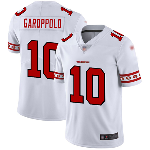 49ers #10 Jimmy Garoppolo White Men's Stitched Football Limited Team Logo Fashion Jersey