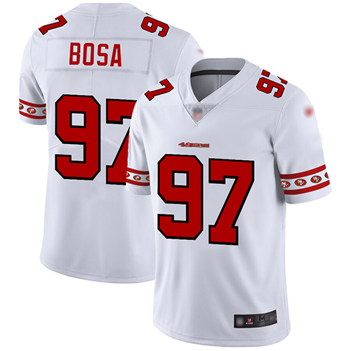 49ers #97 Nick Bosa White Men's Stitched Football Limited Team Logo Fashion Jersey