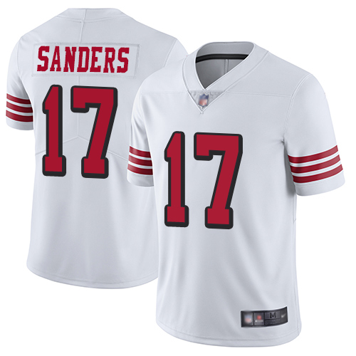 49ers #17 Emmanuel Sanders White Rush Men's Stitched Football Vapor Untouchable Limited Jersey