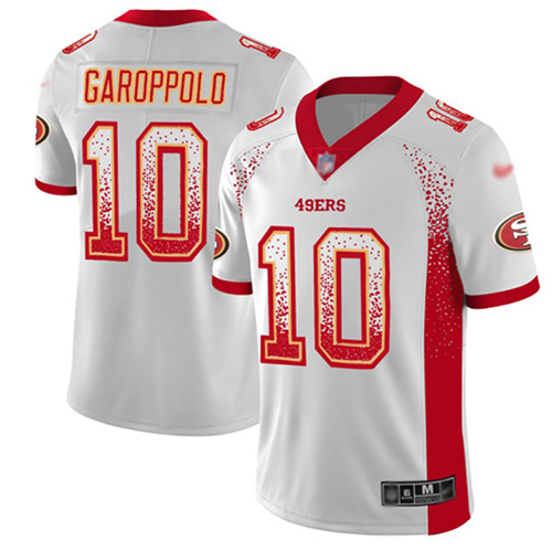 49ers #10 Jimmy Garoppolo White Men's Stitched Football Limited Rush Drift Fashion Jersey