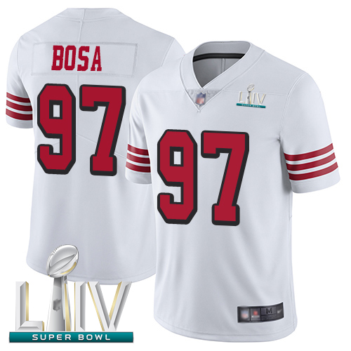 49ers #97 Nick Bosa White Rush Super Bowl LIV Bound Men's Stitched Football Vapor Untouchable Limited Jersey