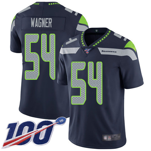 Seahawks #54 Bobby Wagner Steel Blue Team Color Men's Stitched Football 100th Season Vapor Limited Jersey