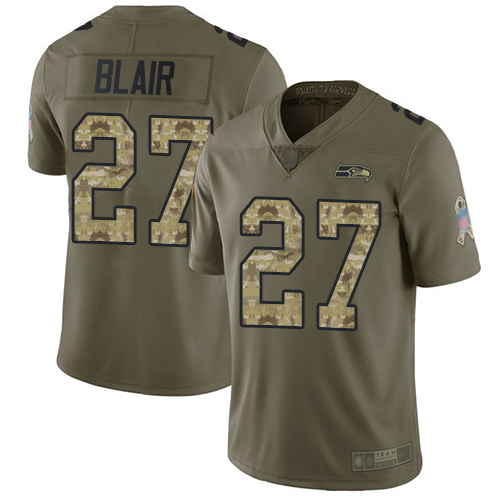 Seahawks #27 Marquise Blair Olive/Camo Men's Stitched Football Limited 2017 Salute To Service Jersey