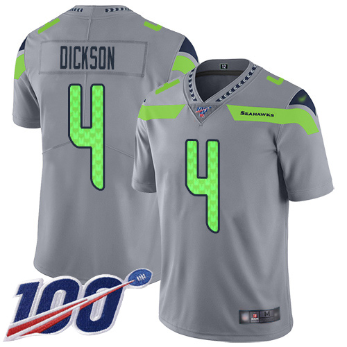 Seahawks #4 Michael Dickson Silver Men's Stitched Football Limited Inverted Legend 100th Season Jersey