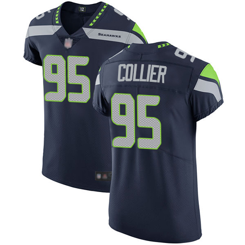 Seahawks #95 L.J. Collier Steel Blue Team Color Men's Stitched Football Vapor Untouchable Elite Jersey