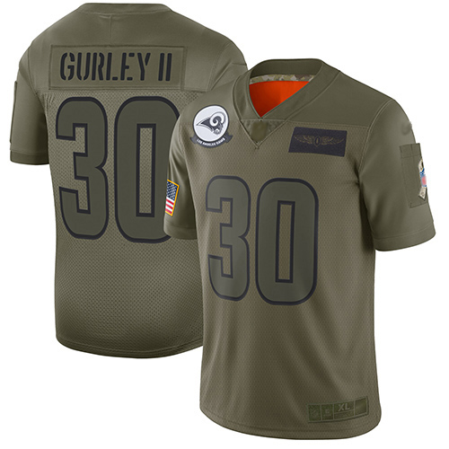 Rams #30 Todd Gurley II Camo Men's Stitched Football Limited 2019 Salute To Service Jersey