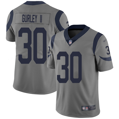 Rams #30 Todd Gurley II Gray Men's Stitched Football Limited Inverted Legend Jersey