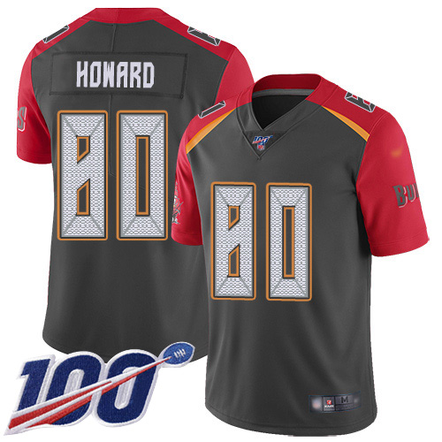 Buccaneers #80 O. J. Howard Gray Men's Stitched Football Limited Inverted Legend 100th Season Jersey