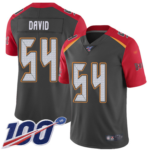 Buccaneers #54 Lavonte David Gray Men's Stitched Football Limited Inverted Legend 100th Season Jersey