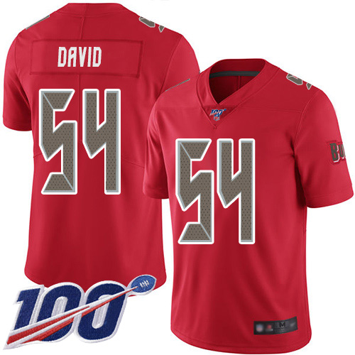 Buccaneers #54 Lavonte David Red Men's Stitched Football Limited Rush 100th Season Jersey
