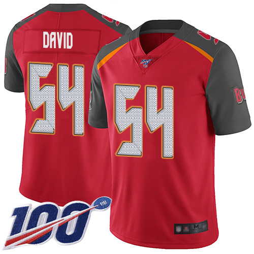 Buccaneers #54 Lavonte David Red Team Color Men's Stitched Football 100th Season Vapor Limited Jersey