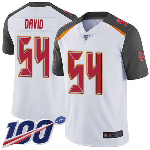Buccaneers #54 Lavonte David White Men's Stitched Football 100th Season Vapor Limited Jersey