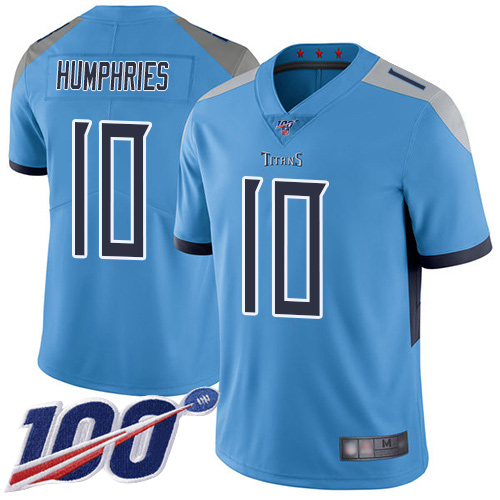 Titans #10 Adam Humphries Light Blue Alternate Men's Stitched Football 100th Season Vapor Limited Jersey