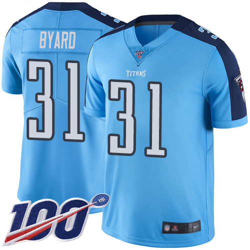 Titans #31 Kevin Byard Light Blue Men's Stitched Football Limited Rush 100th Season Jersey