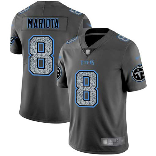 Titans #8 Marcus Mariota Gray Static Men's Stitched Football Vapor Untouchable Limited Jersey