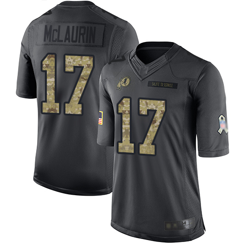 Redskins #17 Terry McLaurin Black Men's Stitched Football Limited 2016 Salute to Service Jersey