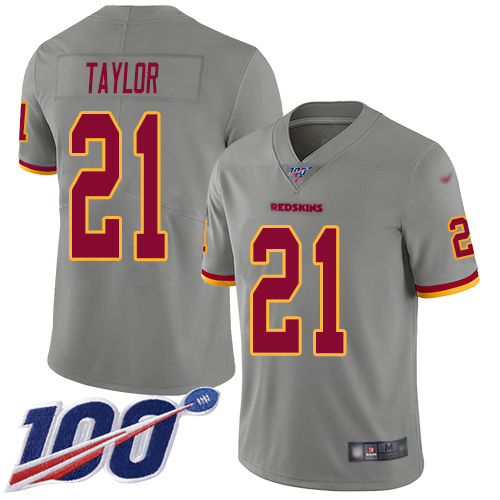 Redskins #21 Sean Taylor Gray Men's Stitched Football Limited Inverted Legend 100th Season Jersey