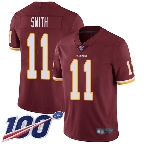 Redskins #11 Alex Smith Burgundy Red Team Color Men's Stitched Football 100th Season Vapor Limited Jersey