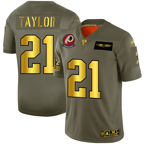 Redskins #21 Sean Taylor Camo/Gold Men's Stitched Football Limited 2019 Salute To Service Jersey