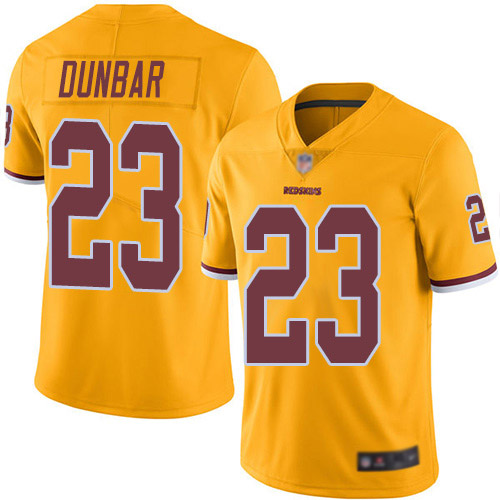 Redskins #23 Quinton Dunbar Gold Men's Stitched Football Limited Rush Jersey