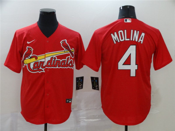 Youth St. Louis Cardinals #4 Yadier Molina Nike Red Jersey