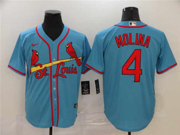 Youth St. Louis Cardinals #4 Yadier Molina Nike Blue Jersey