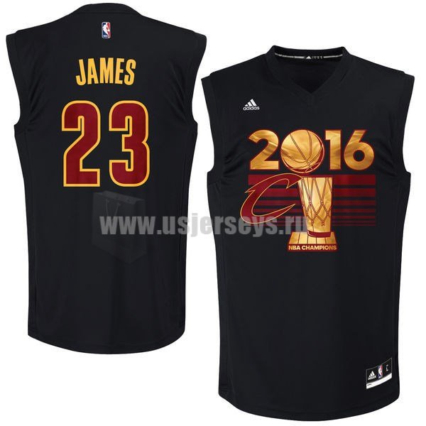 Men's Cleveland Cavaliers #23 LeBron James Black 2016 NBA Finals Champions Jersey