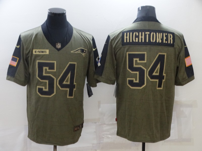 Men's New England Patriots #54 Tedy Bruschi Nike Olive 2021 Salute To Service Retired Player Limited Jersey