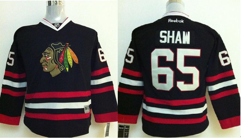 Kids Chicago Blackhawks 65 Andrew Shaw Black NHL Jerseys