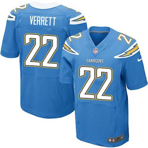 Nike San Diego Chargers 22 Jason Verrett Light Blue Elite NFL Jerseys