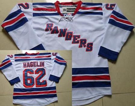 New York Rangers #62 Carl Hagelin White Road Stitched NHL Jersey