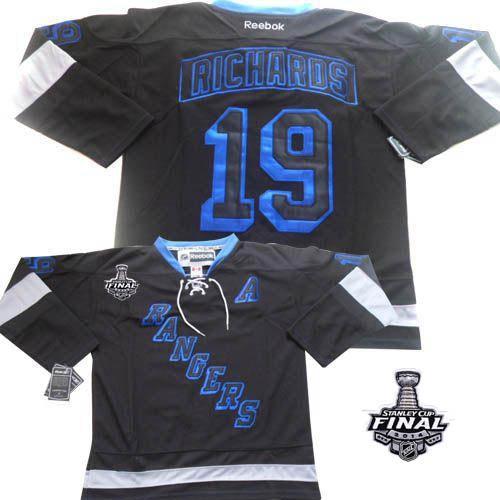 New York Rangers #19 Brad Richards Black Ice With 2014 Stanley Cup Finals Stitched NHL Jerseys