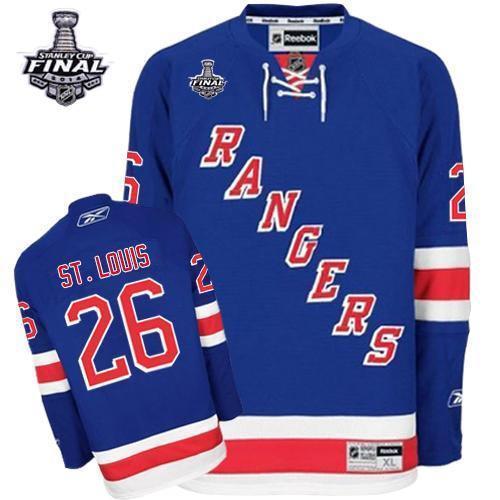 New York Rangers #26 Martin St.Louis Blue Home With 2014 Stanley Cup Finals Stitched NHL Jerseys
