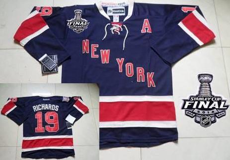 New York Rangers #19 Brad Richards Dark Blue 85TH Anniversary Third With 2014 Stanley Cup Finals Stitched NHL Jerseys